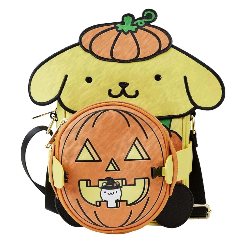 NEW Loungefly Hello Kitty Sanrio Pompompurin Pumpkin Halloween Crossbody Bag